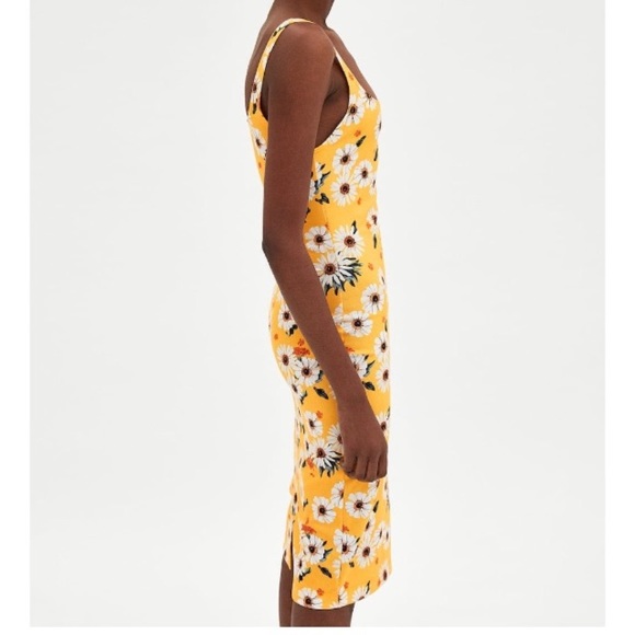 Zara yellow daisy print dress with strap - Picture 2 of 5